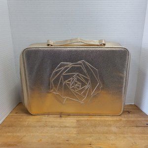 Lancome Cosmetics Bag Gold with Rose Never Used